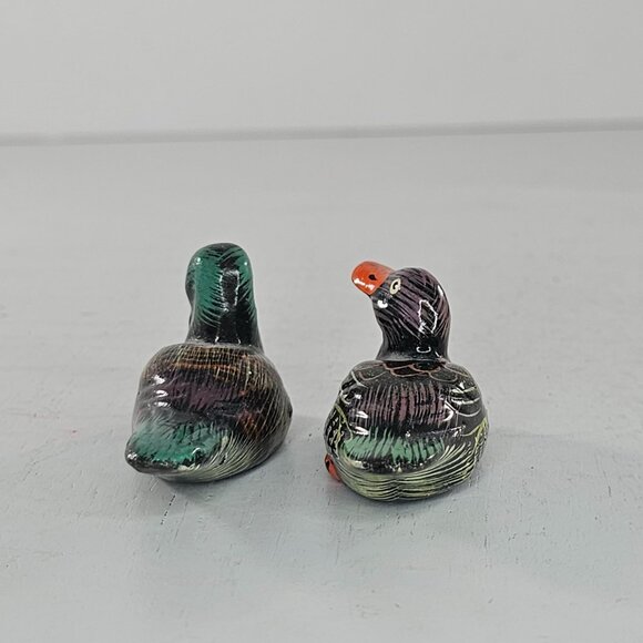 Vintage Hand-Painted Miniature Ceramic Duck Figurines - Set Of 2 - Picture 5 of 8